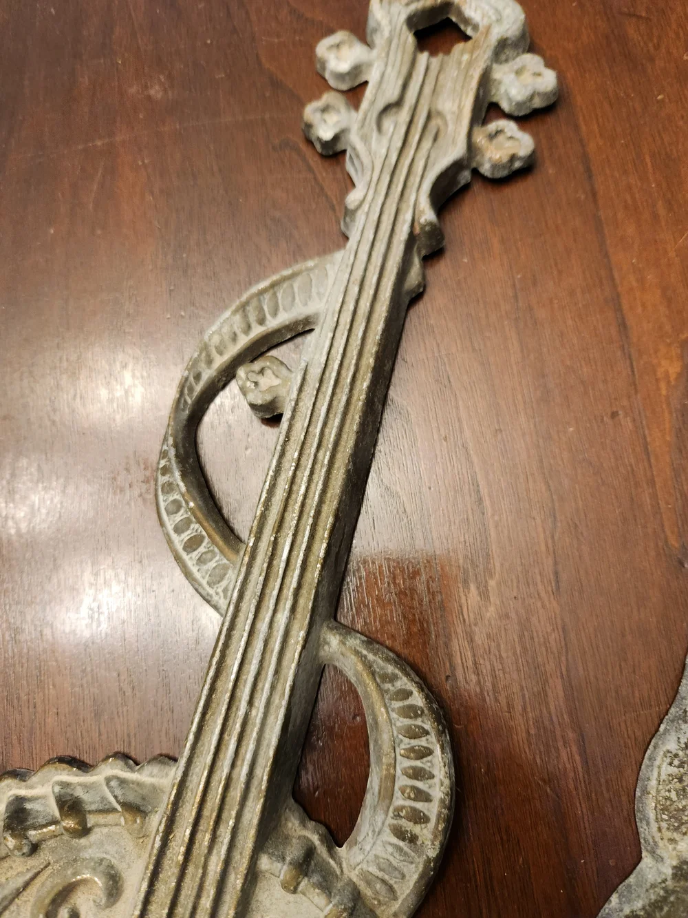 Decorative Gray Musical Mandolin Wall Plaques - Set of 2